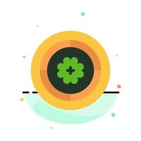 Flower Spring Circle Sunflower Abstract Flat Color Icon Template vector