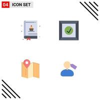 Universal Icon Symbols Group of 4 Modern Flat Icons of baking tag box location mane Editable Vector Design Elements