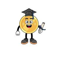 thai baht mascot with graduation pose vector