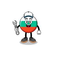 bulgaria flag illustration cartoon as a mechanic vector