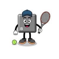 ilustración de la tecla b del teclado como jugador de tenis vector