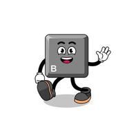 keyboard B key cartoon walking vector