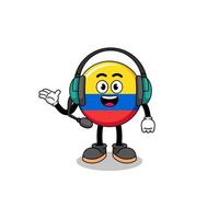 Mascot Illustration of colombia flag as a customer services vector