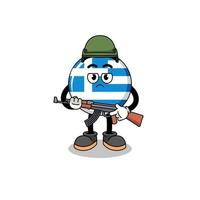 Cartoon of greece flag soldier vector