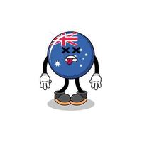 la ilustración de la mascota de la bandera de australia está muerta vector