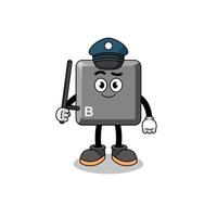 Cartoon Illustration of keyboard B key police vector