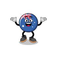 australia flag cartoon searching with happy gesture vector