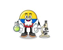 Mascot of colombia flag as a scientist vector