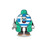 Illustration of greece flag mascot as a surgeon vector