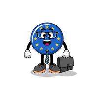 europe flag mascot as a businessman vector