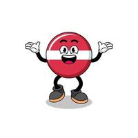 latvia flag cartoon searching with happy gesture vector