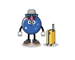 australia flag mascot doing vacation vector