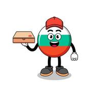 bulgaria flag illustration as a pizza deliveryman vector