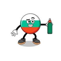bulgaria flag illustration cartoon holding mosquito repellent vector