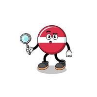 Mascot of latvia flag searching vector