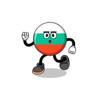 running bulgaria flag mascot illustration vector