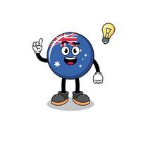 caricatura de la bandera de australia con una pose de idea vector