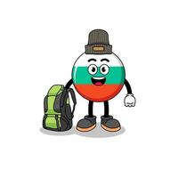 Illustration of bulgaria flag mascot as a hiker vector