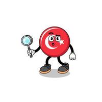 Mascot of turkey flag searching vector