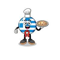 Illustration of greece flag as an italian chef vector