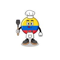 Mascot Illustration of colombia flag chef vector