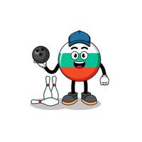 Mascot of bulgaria flag as a bowling player vector