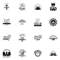 Set of Happy Fathers day elements 16 Black Vector illustration Editable Vector Design Elements