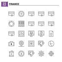 25 Finance icon set vector background