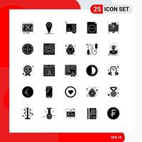 paquete de iconos de vector de stock de 25 signos y símbolos de línea para elementos de diseño de vector editable pci de documento de tarjeta de archivo de periódico