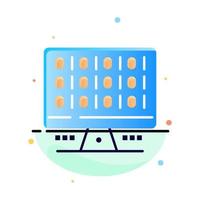 Web Computer Computing Server Abstract Flat Color Icon Template vector