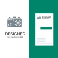 Camera Education Image Picture Grey Logo Design and Business Card Template vector