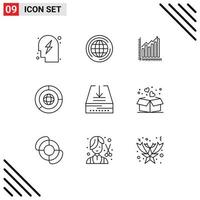 9 Creative Icons Modern Signs and Symbols of finance business graph trends marketing Editable Vector Design Elements