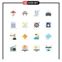 Set of 16 Modern UI Icons Symbols Signs for footprint bear seat paper file Editable Pack of Creative Vector Design Elements