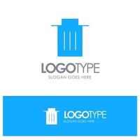 Delete Interface Trash User Blue Solid Logo with place for tagline vector