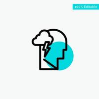 Energy Mental Mind Power turquoise highlight circle point Vector icon