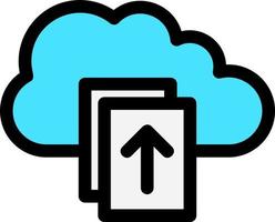 Upload File on Cloud Vector Icon Design