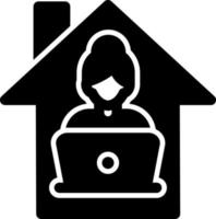 Women Working at Home Vector Icon Design