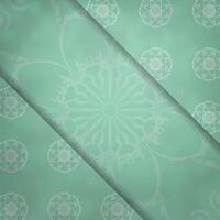 Postcard mint color with vintage white pattern for your congratulations. vector