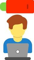 Sleepy Worker Vector Icon Design