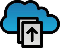 Upload File on Cloud Vector Icon Design