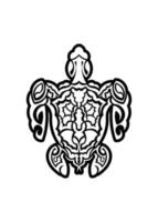 Sacred geometry turtle use to design and tattoo. Maori style. On black background. vector