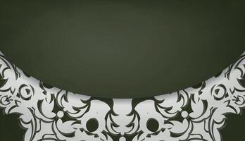 Dark green banner with abstract white pattern for design under logo or text vector