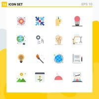 Universal Icon Symbols Group of 16 Modern Flat Colors of power energy education hot air Editable Pack of Creative Vector Design Elements