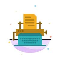 Typewriter Typing Document Publish Abstract Flat Color Icon Template vector