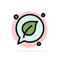 Chat Green Leaf Save Abstract Circle Background Flat color Icon vector