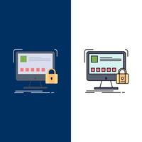 protect protection lock safety secure Flat Color Icon Vector