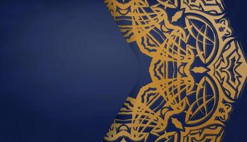 Dark blue banner with abstract gold pattern and place under your text vector