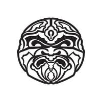 Tiki mask. Maori or polynesia pattern. Good for prints and tattoos. Isolated. Vector