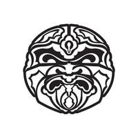 Tiki mask. Maori or polynesia pattern. Good for prints and tattoos. Isolated. Vector