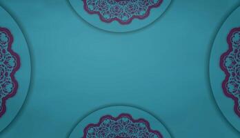 Brochure in green with a luxurious purple pattern for your brand. vector